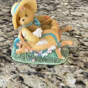 Cherished Teddies Jennifer Figurine Base - White with Brown Pads